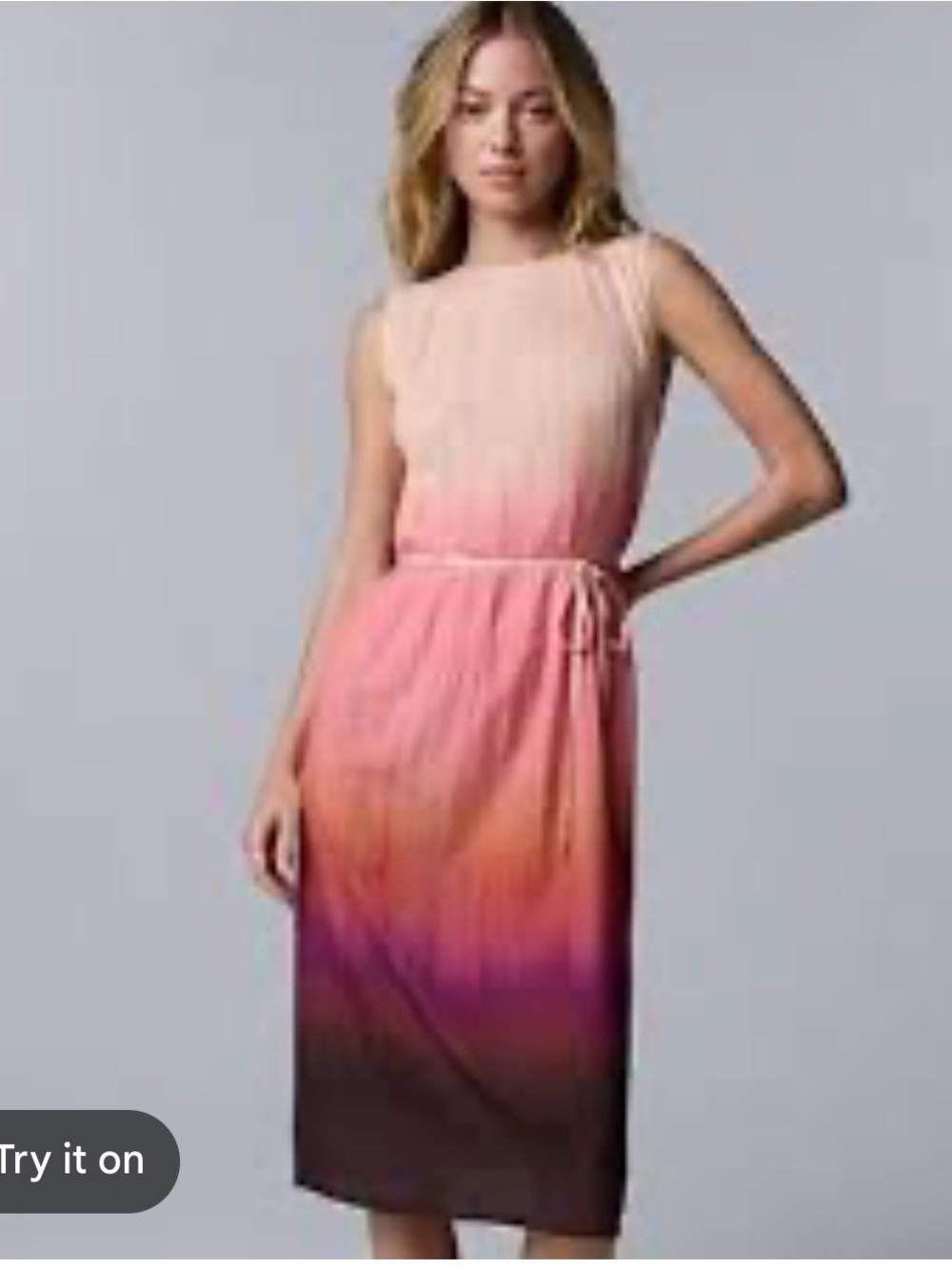 Vera Wang Pink to Purple Ombre Midi Dress